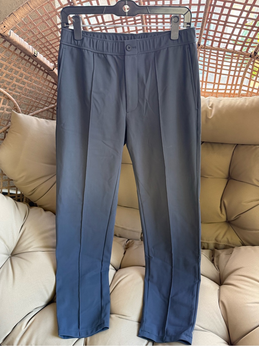 Theory Men's Straight-Leg Chinos in slate blue